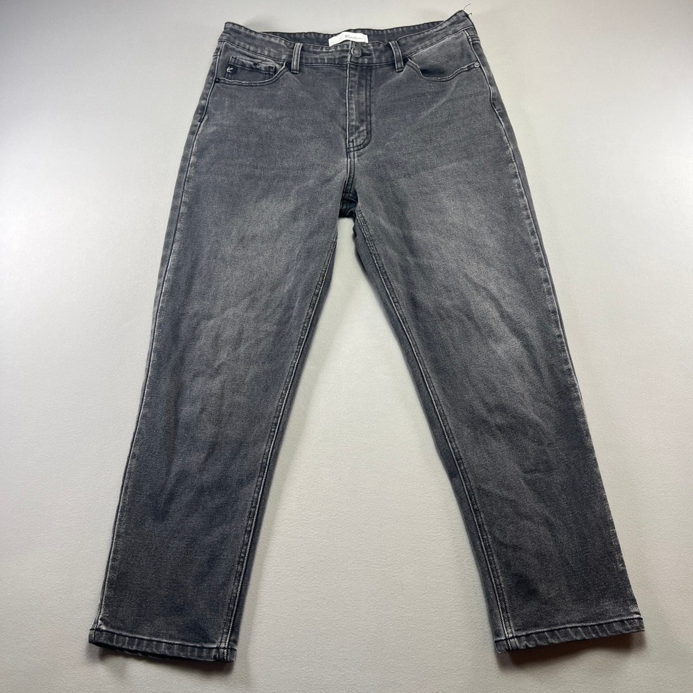 Kancan Tapered Jeans Women 13x30 Black Denim Cotton Stretch High Rise Streetwear